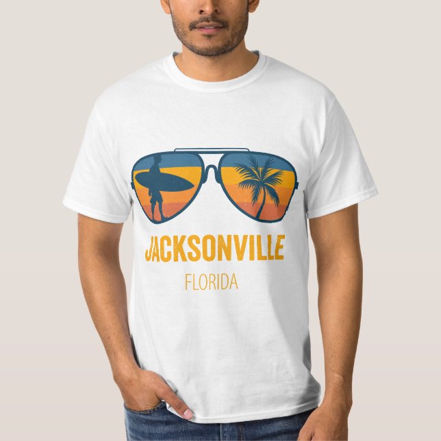 T-shirt Jacksonville Florida Surfer Sunset Vacation Souven (Devant)