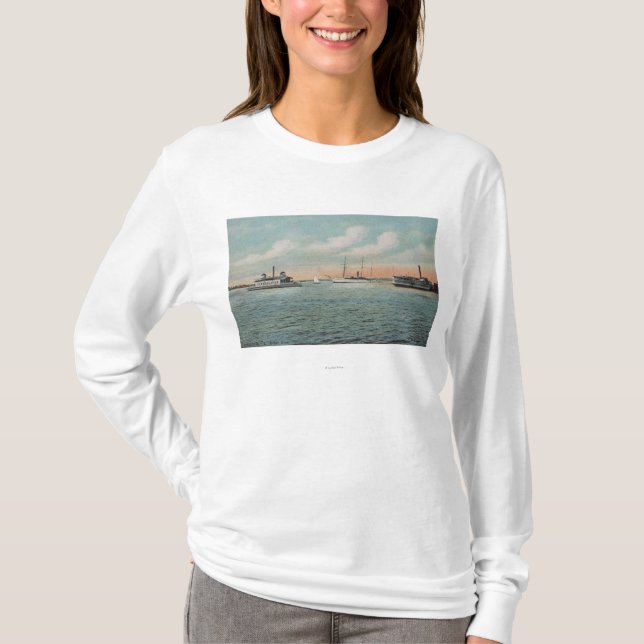 T-shirt Jacksonville, la Floride - vue de port avec le (Devant)