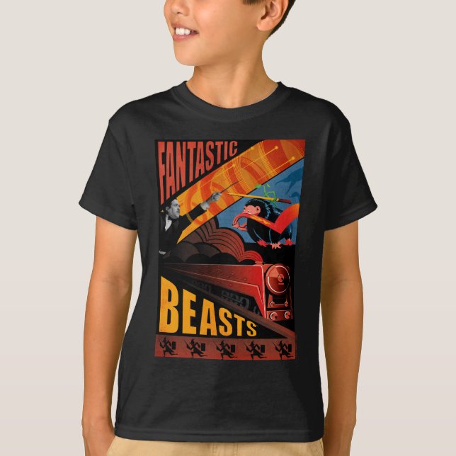T-shirt Jacob Kowalski Fantastic Beasts Poster vintage (Devant)