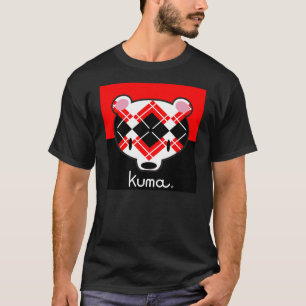 T-shirt Jacquard noir de rouge de n de Kuma-chan