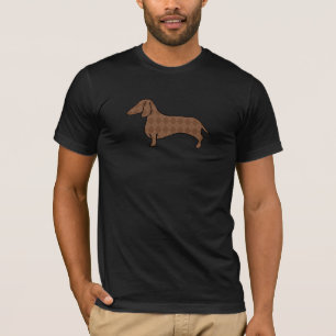 T-shirt Jacquard rétro Dachshund T Shirt
