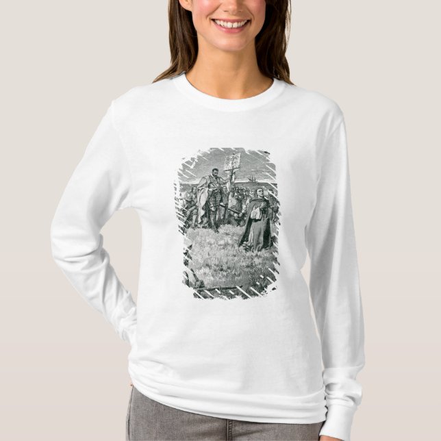 T-shirt Jacques Cartier installant une croix chez Gaspé (Devant)