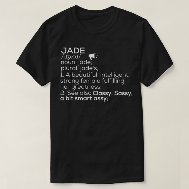 T-shirt Jade Nom Jade Définition Jade Nom Femme Jade Me (Design devant)