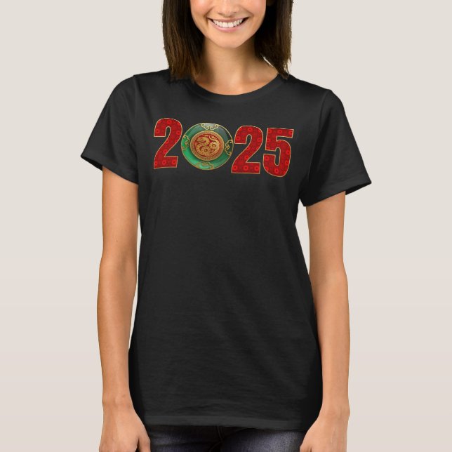 T-shirt Jade Nouvel An chinois du serpent 2025 (Devant)