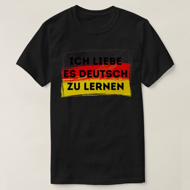 T-shirt J'ADORE APPRENDRE L'ALLEMAND Langue Citation Drape (Design devant)