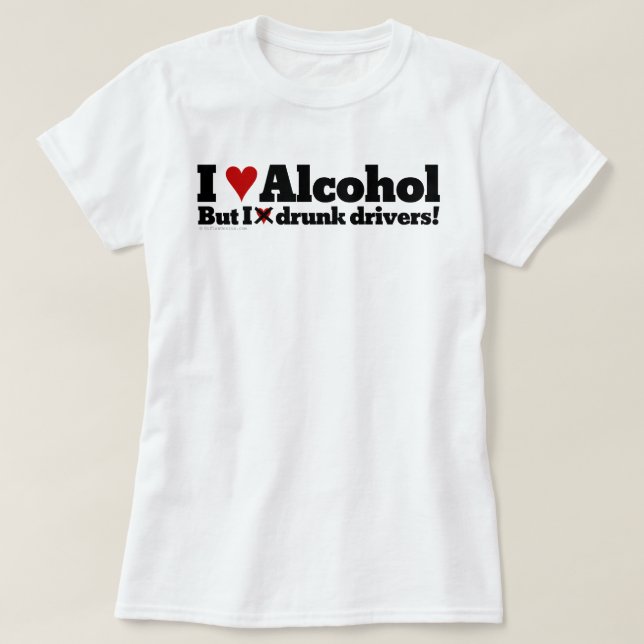 T-shirt J'adore boire de l'alcool mais je déteste les cond (Design devant)