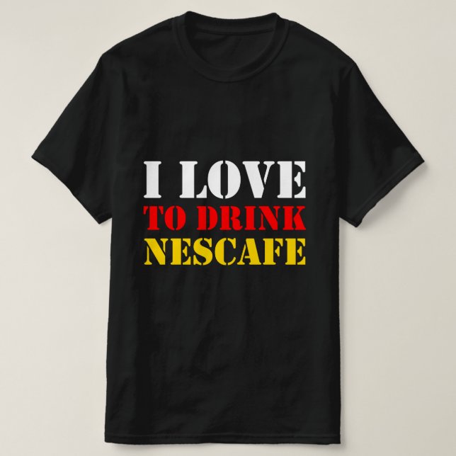 T-shirt J'adore boire Nescafe (Design devant)