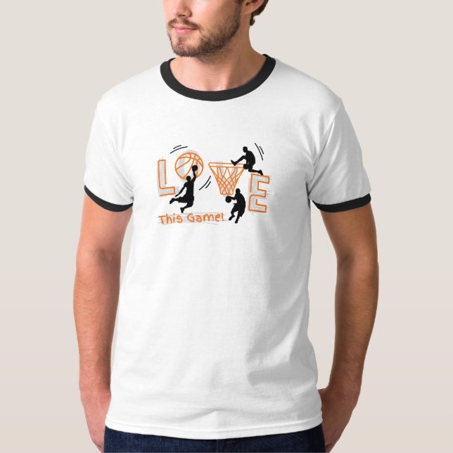 T-shirt J'adore ce jeu de basket-ball garçons (Devant)