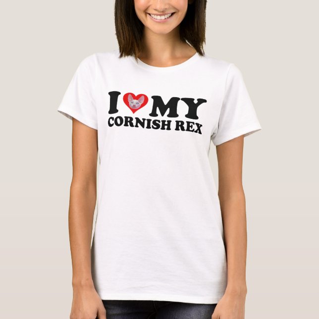 T-shirt J'adore (Cœur) Mon Cornish Rex (Devant)