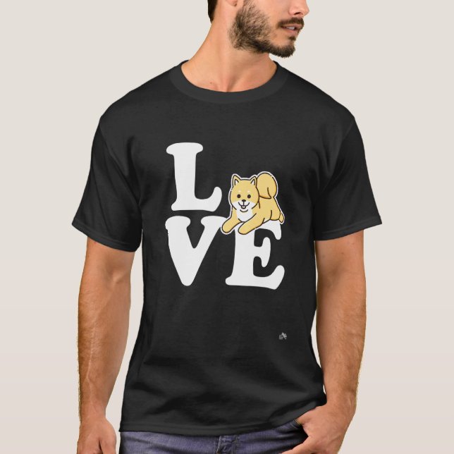 T-shirt J'adore Corgi Chien Mignon Fesses Douces (Devant)