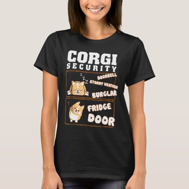 T-shirt J'adore Corgi Sécurité Corgi (Devant)