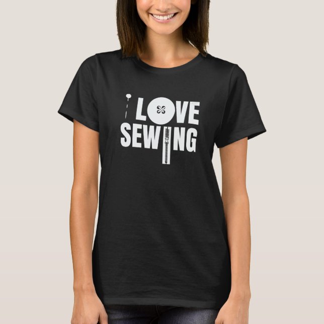 T-shirt J'adore coudre Couture artisanat d'égout (Devant)