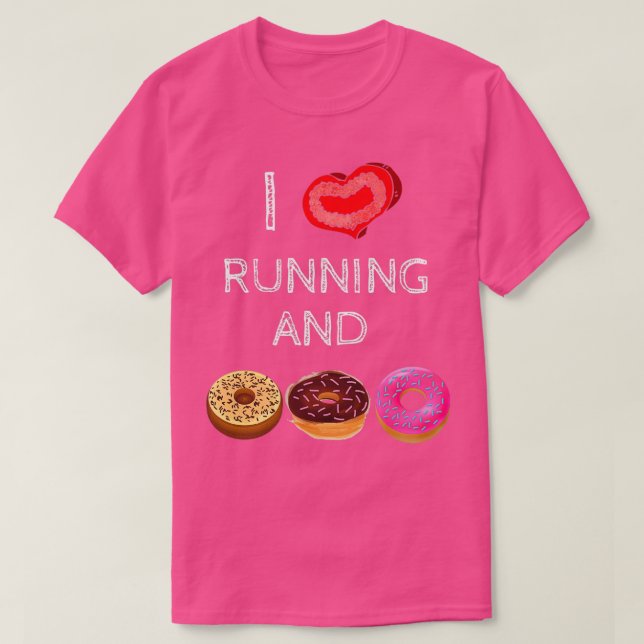 T-shirt J'adore courir et les beignets (Design devant)