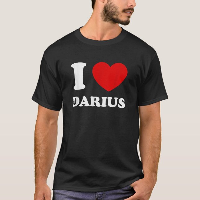 T-shirt J'adore Darius Drôle de prénom Darius  (Devant)