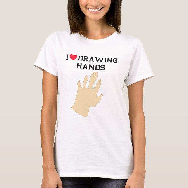 T-shirt J'adore dessiner les mains (Devant)