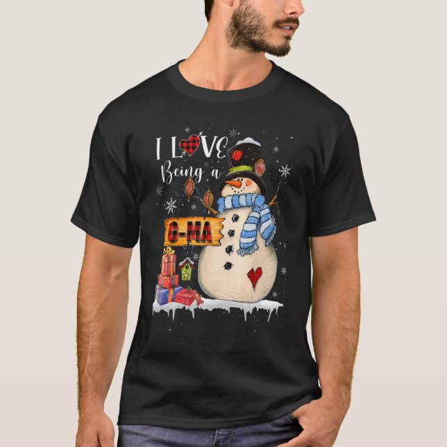 T-shirt J'adore être un bonhomme de neige G ma Noël Santa  (Devant)