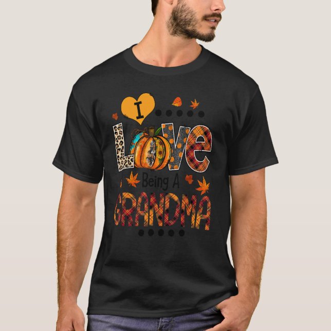 T-shirt J'adore être une grand-mère automne citrouille d'a (Devant)