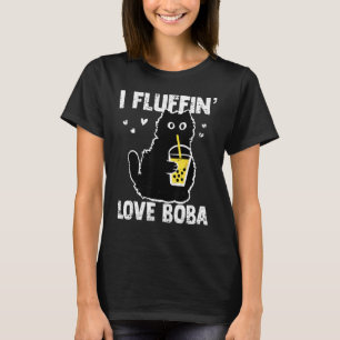 T-shirt J'adore Fluffinu2019 Boba Chat Drôle Bubble Tea Am
