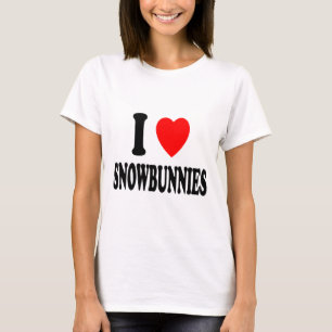 T-shirt J'adore (j'aime) les Snowbunnies Skiant Snowboardi