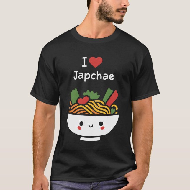 T-shirt J'adore Japchae Délice de la nourriture coréenne c (Devant)