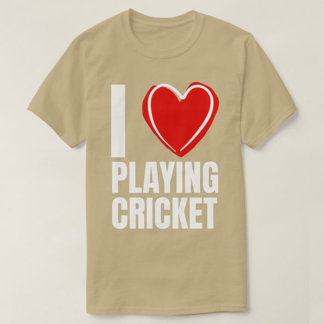 T-shirt J'adore jouer au cricket (Design devant)