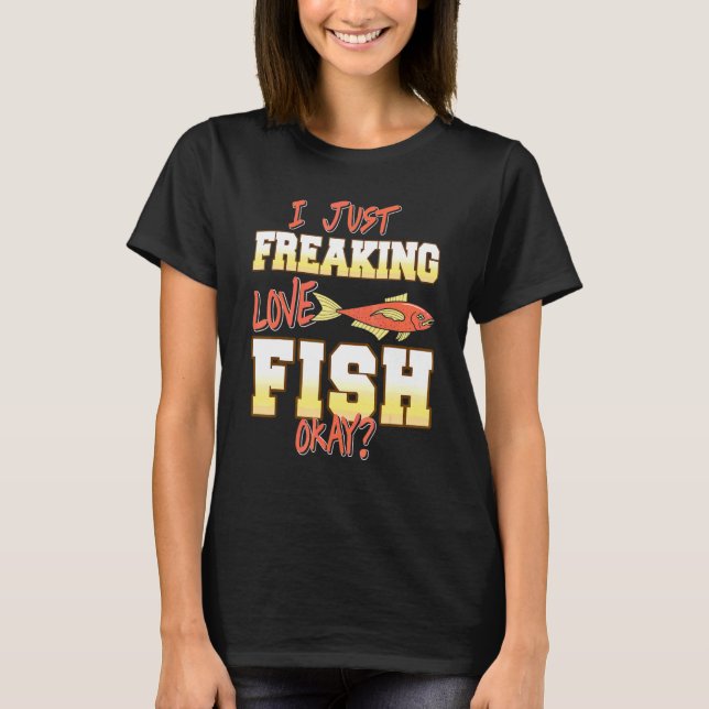 T-shirt J'adore juste les poissons, OK     Présent   (Devant)