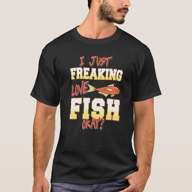 T-shirt J'adore juste les poissons, OK   Présent (Devant)
