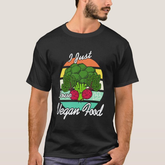 T-shirt J'adore Juste Vraiment Manger de la Nourriture Vég (Devant)