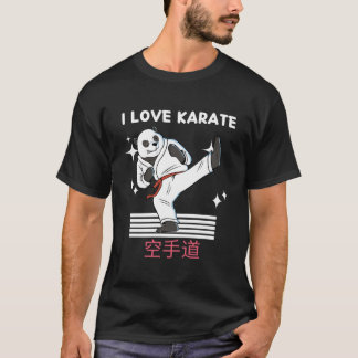 T-shirt J'adore Karaté Kawaii Panda Karaté Anime Japonais