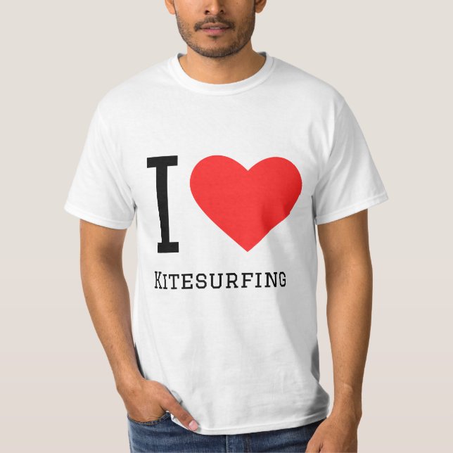 T-shirt J'adore kitesurf autocollant carré (Devant)