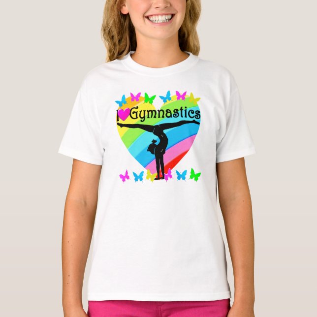 T-SHIRT J'ADORE LA CONCEPTION DE GYMNASTICS RAINBOW (Devant)