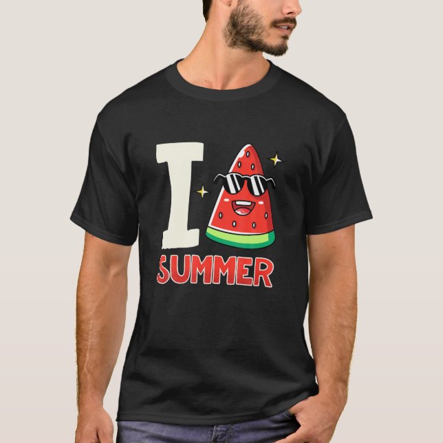 T-shirt J'adore la journée de la pastèque d'été (Devant)