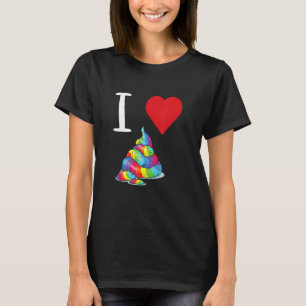 T-shirt J'adore la Merde Cœur Qui Chie Sentiment Caca Cras