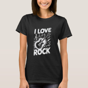T-shirt J'adore la musique rock Enthousiaste de guitare