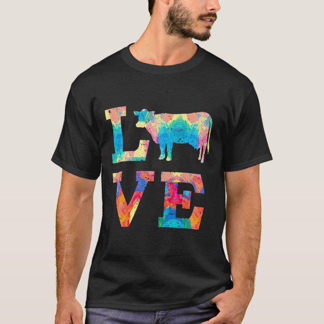 T-shirt J'adore la peinture de vaches (Devant)