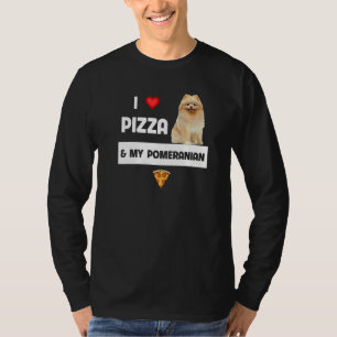 T-shirt J'adore la pizza et mon chien pomeranian Pepperoni