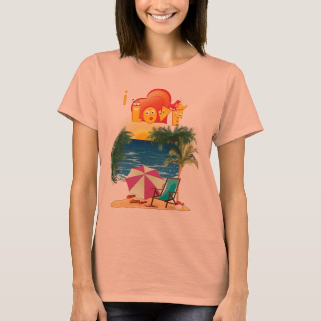 T-shirt J'adore la plage en été (Devant)