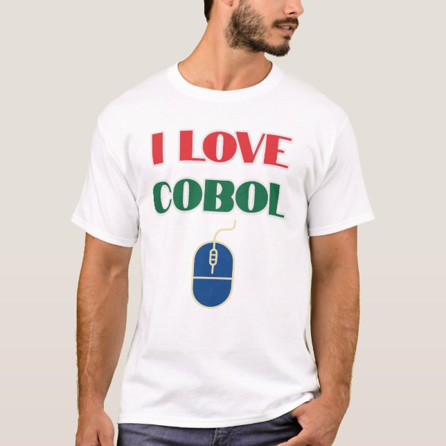 T-shirt J'adore la programmation et j'aime Cobol (Devant)