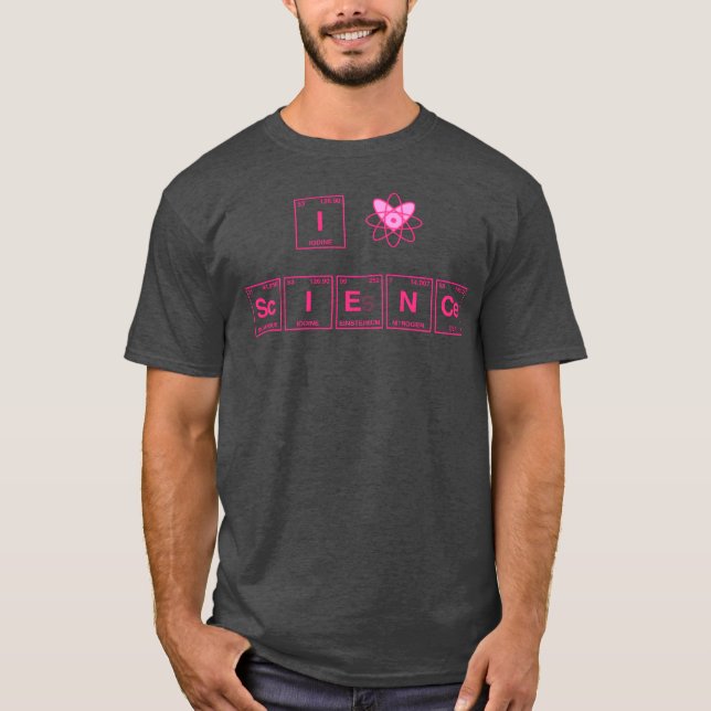 T-shirt J'ADORE LA SCIENCE Tableau Périodique des Éléments (Devant)