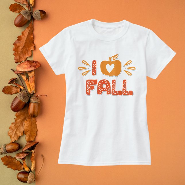 T-shirt J'adore la typographie d'automne (Créateur téléchargé)