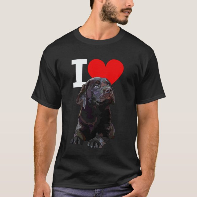 T-shirt J'adore Labrador chocolat Chien Labrador Retriever (Devant)