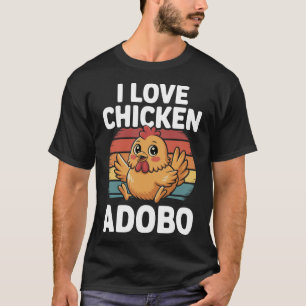 T-shirt J'adore l'Adobo de Poulet Design Drôle de Nourritu