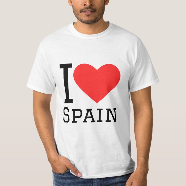 T-shirt J'adore l'autocollant carré espagne (Devant)