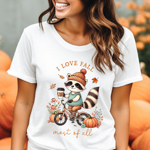 T-shirt J'adore l'automne plus que tout Raton laveur vinta