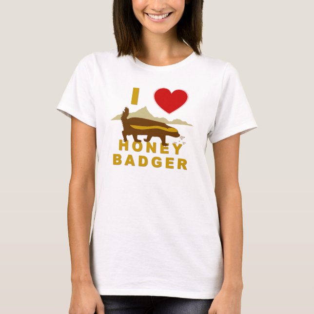 T-SHIRT J'ADORE LE BADGER DE HONEY (Devant)