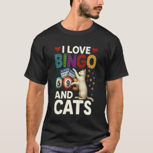 T-shirt J'adore le Bingo et les Chats Drôle Chat et Bingo