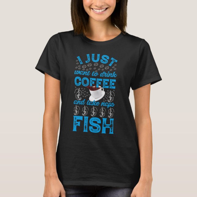 T-shirt J'adore le café et le poisson (Devant)