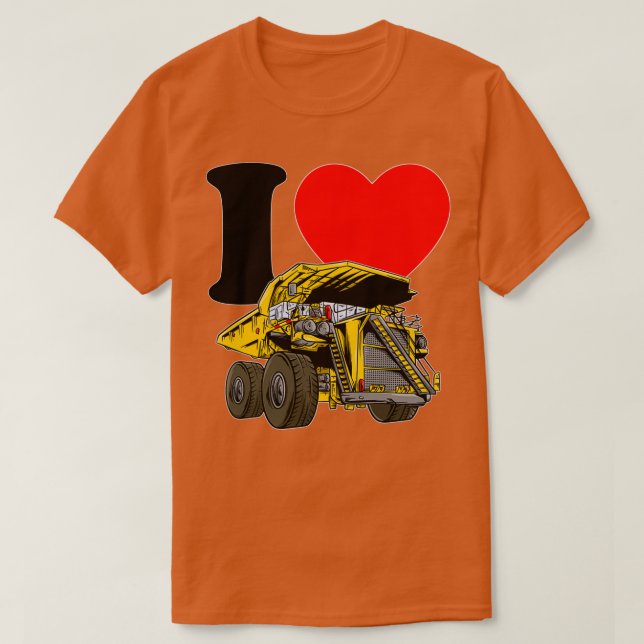 T-shirt j'adore le camion à benne (Design devant)