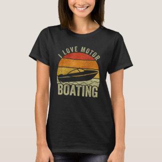 T-shirt J'adore le capitaine de bateau à moteur Motorboati