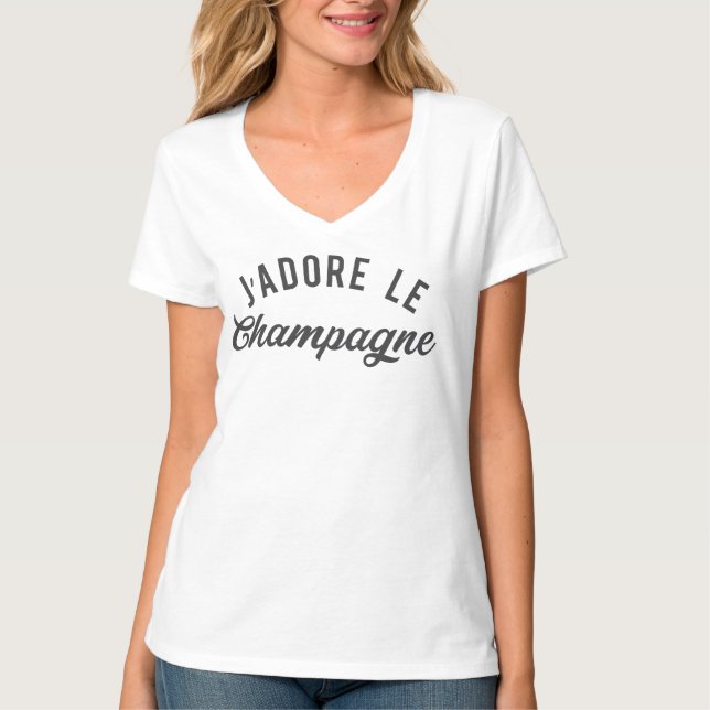 T-SHIRT J'ADORE LE CHAMPAGNE (Devant)